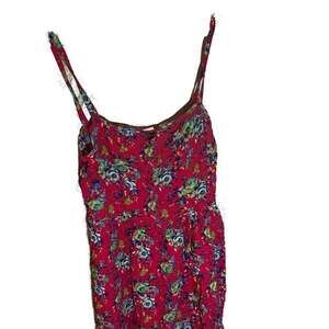 BeBop Women's Red Floral Spaghetti Strap Mini Dress Size Medium